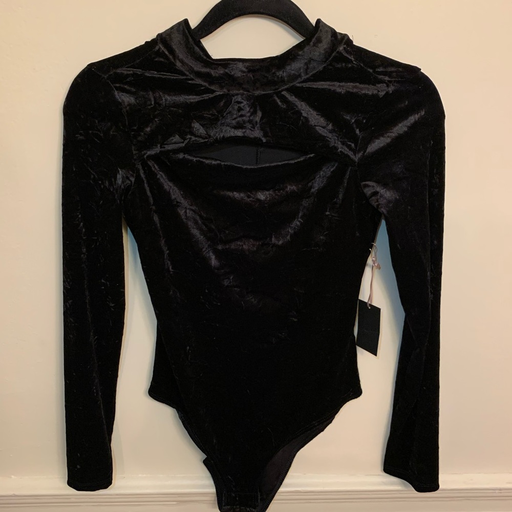 Black Velvet Long Sleeve Bodysuit